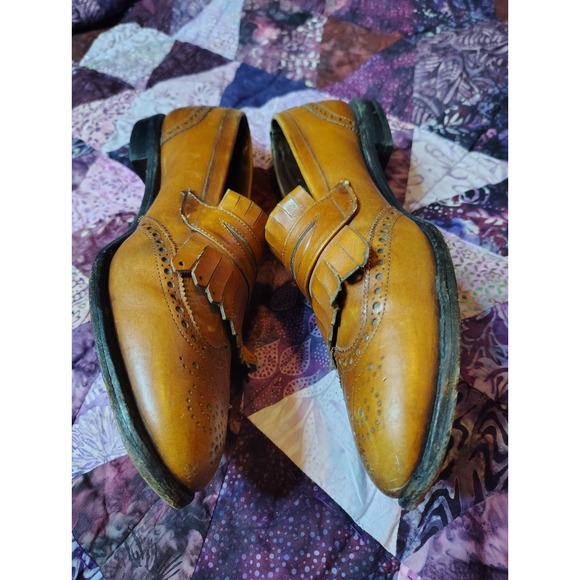 Vintage Allen Edmonds Wakefield Leather Shoes Mens 11.5 Chestnut Brown USA Made